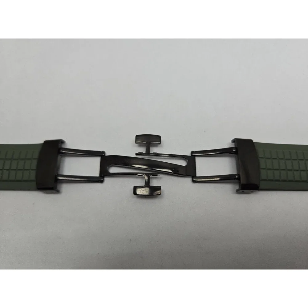 SEURE GR Modern Upgraded Apple Watch Band 49MM Green Black FKM fluoroelastomer